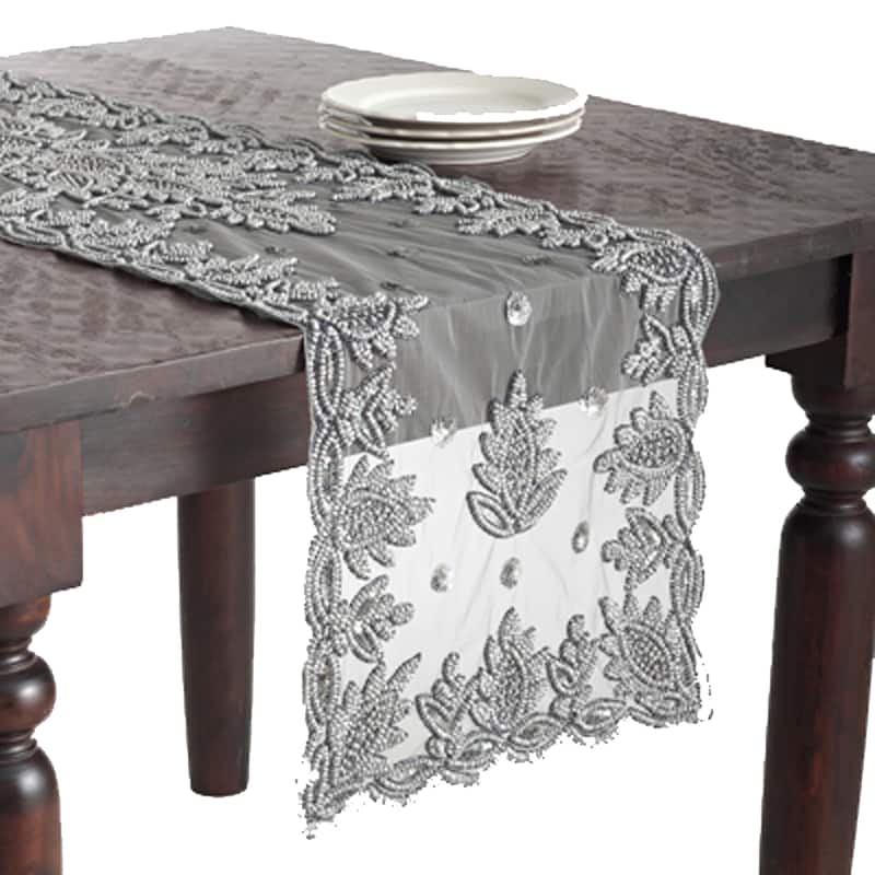 Hand Beaded Design Runner