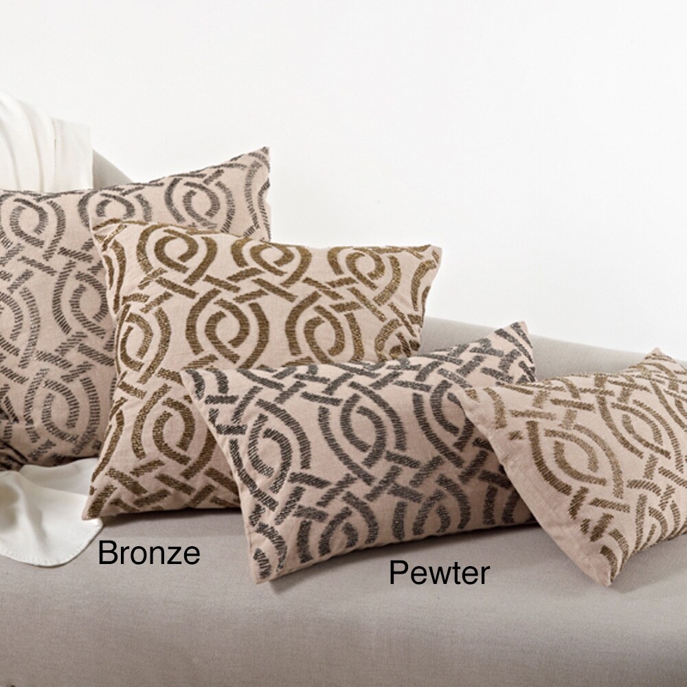 Beaded Design Feather Filled Throw Pillow For Sale Online