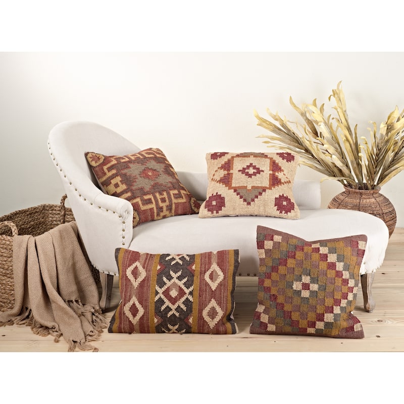Kilim Design Down Filled Throw Pillow