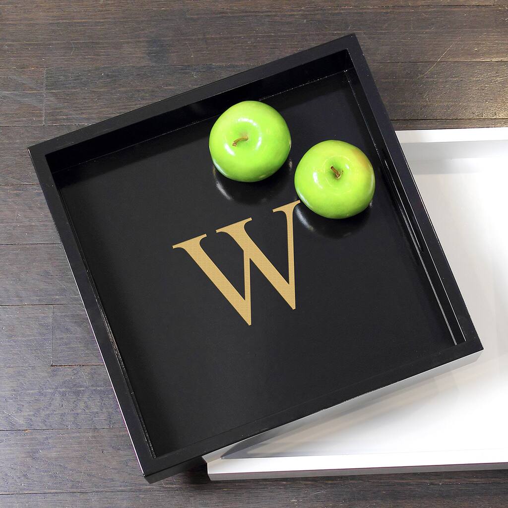 Personalized Black Lacquer Tray