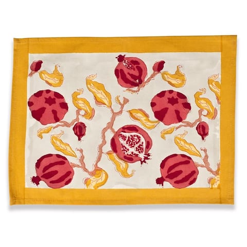 Pomegranate/ Yellow 15x18-inch Cotton Mats (Set of 6)