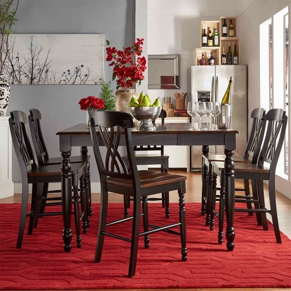 Tribecca Home Mackenzie Country Black Extending Dining Table Tribecca Home Mackenzie Country Black Extending Dining Table Free Shipping Today 9418647