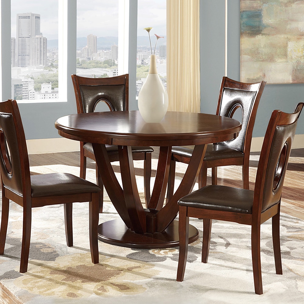 Miraval Cherry Brown Round Dining Table By Inspire Q Clic