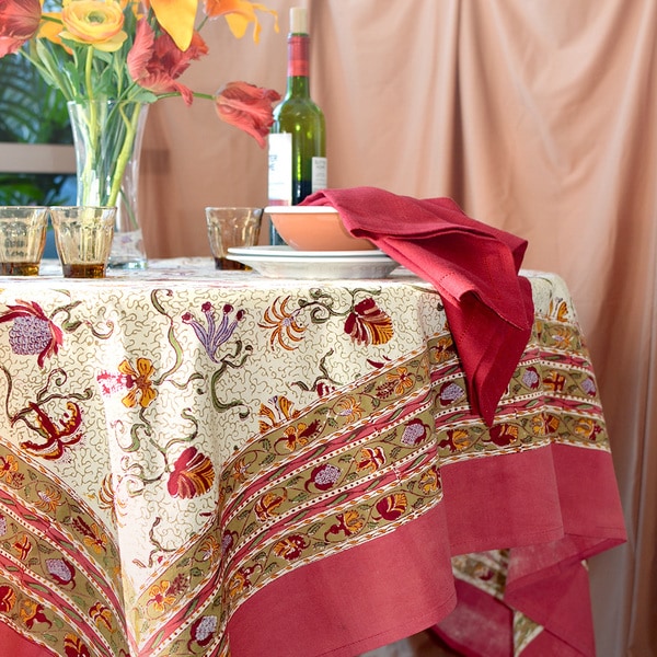 Fleurs des Indes Rectangular Cotton Tablecloth