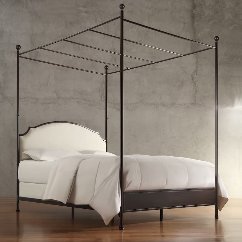 Andover Cream Linen Canopy Poster Bed by iNSPIRE Q Classic