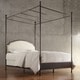 preview thumbnail 5 of 8, Andover Cream Linen Canopy Poster Bed by iNSPIRE Q Classic