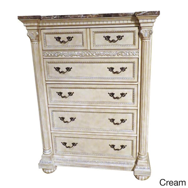 Shop Roxbury Faux Marble Top 5 Drawer Wood Chest Overstock 9418706