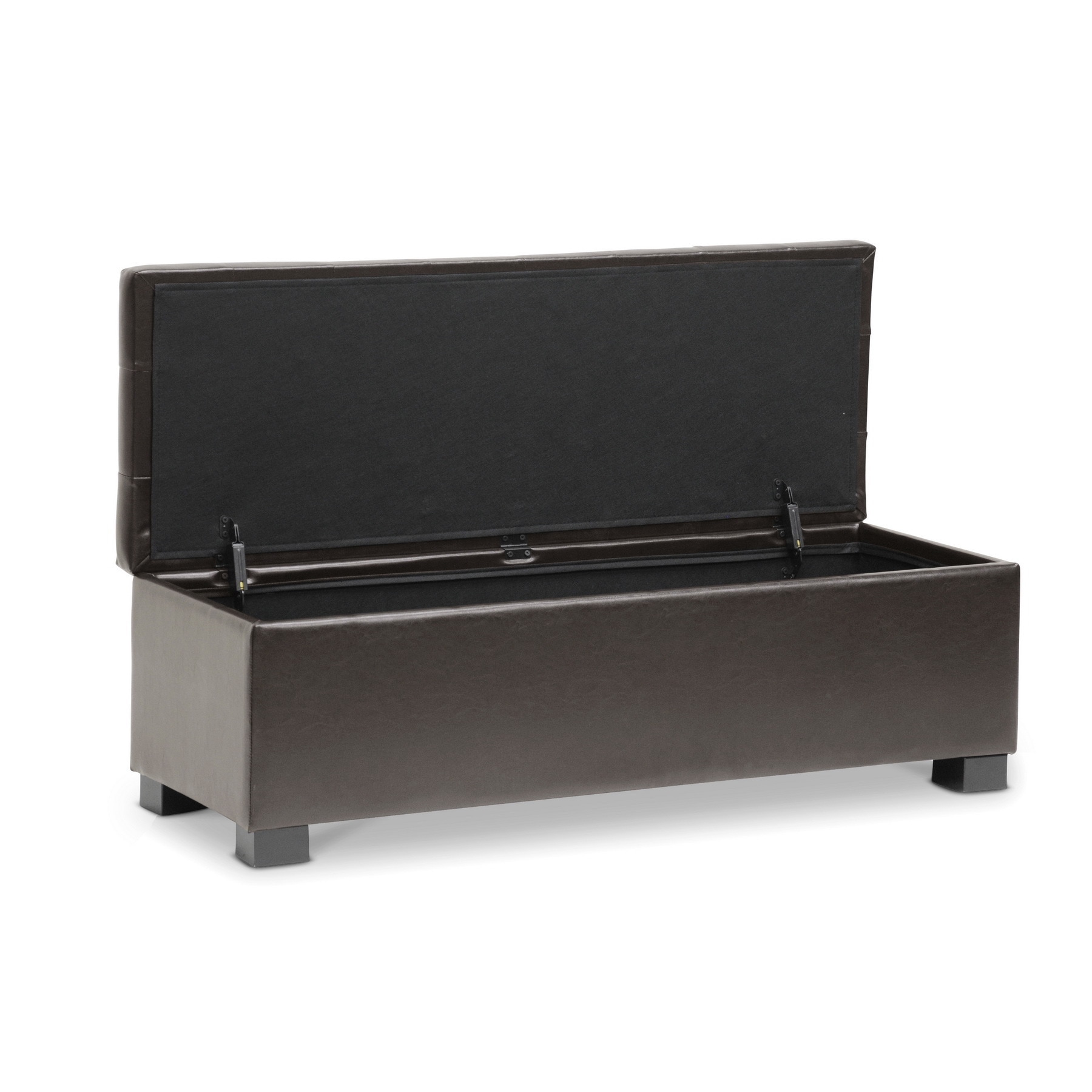 Baxton Studio Sierra Brown Bonded Leather Storage Ottoman Bench