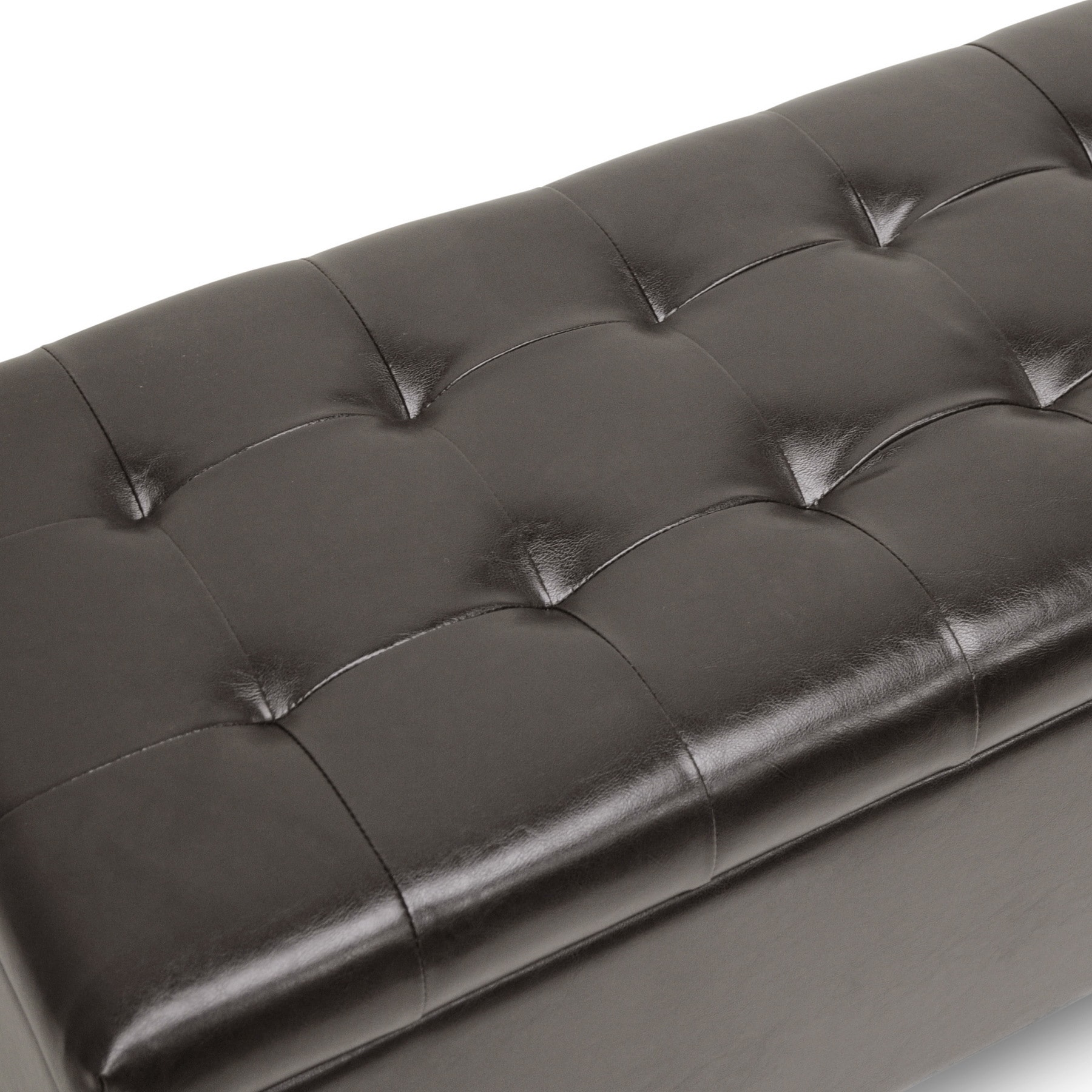 Baxton Studio Sierra Brown Bonded Leather Storage Ottoman Bench