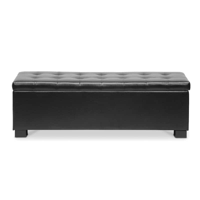 Baxton Studio Sierra Bonded Leather Bench Storage Ottoman