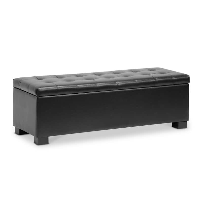 Baxton Studio Sierra Bonded Leather Bench Storage Ottoman