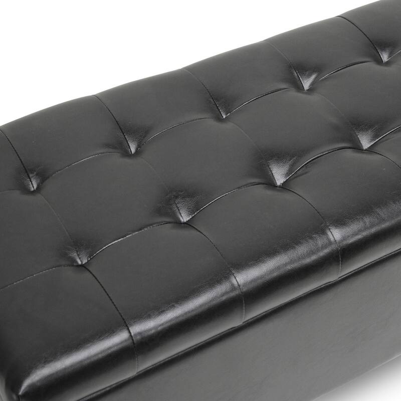 Baxton Studio Sierra Bonded Leather Bench Storage Ottoman