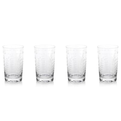 Spring Leaves Cut Design High-ball Glass (Set of 4)