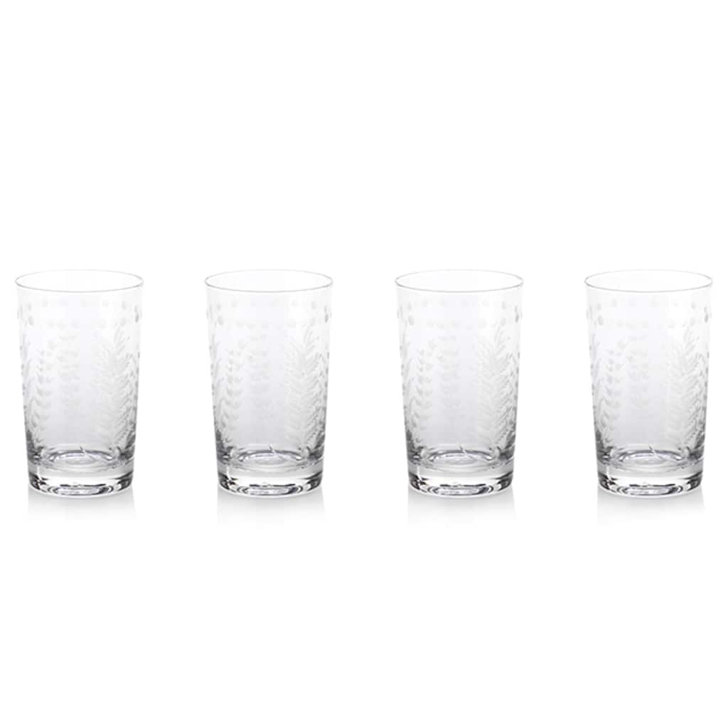 Spring Leaves Cut Design High-ball Glass (Set of 4)