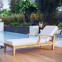 Pier Outdoor Patio Teak Wood Single Chaise
