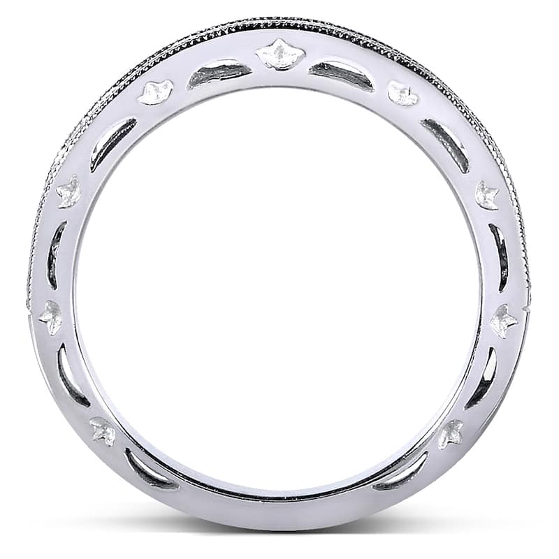 Annello by Kobelli 14k White Gold 2/5ct TDW Channel Set Curved Diamond Wedding Band