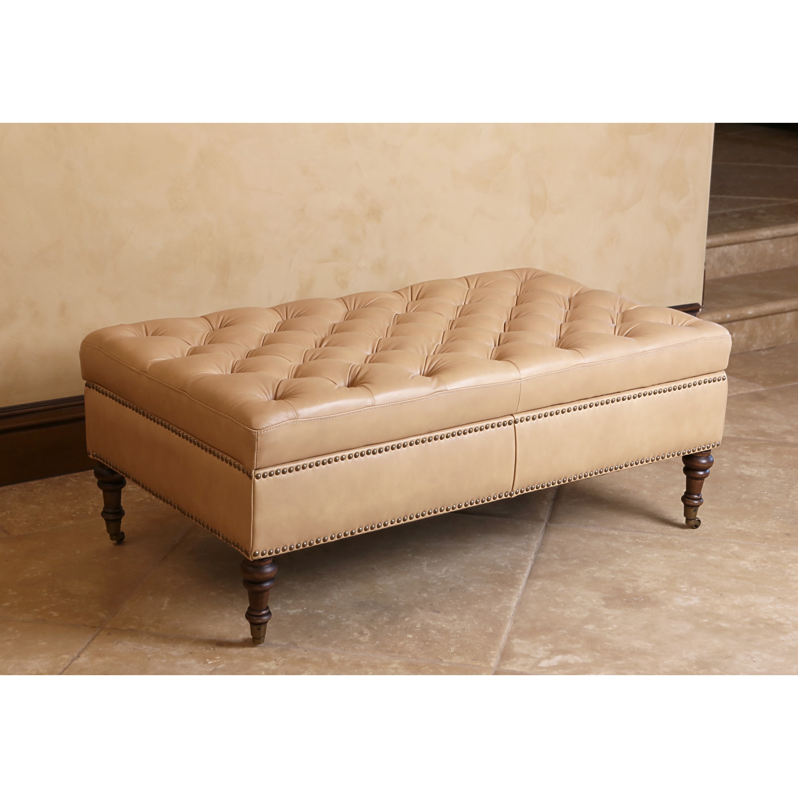 Camel tufted deals ottoman