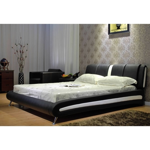 Two-tone Black / White Platform Bed