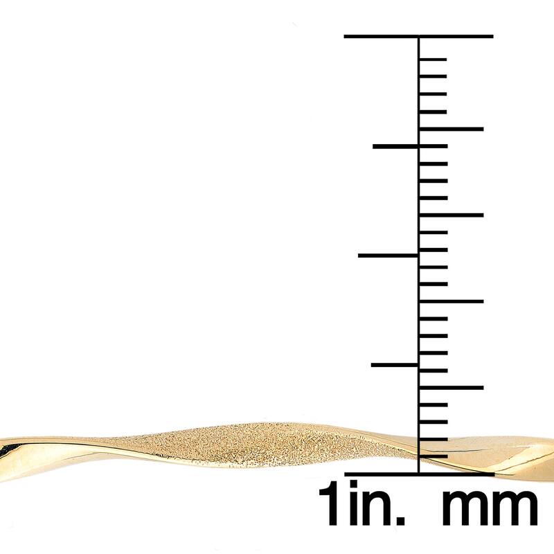 Fremada 10k Gold 3-mm High Polish and Satin Finish Twist Bangle