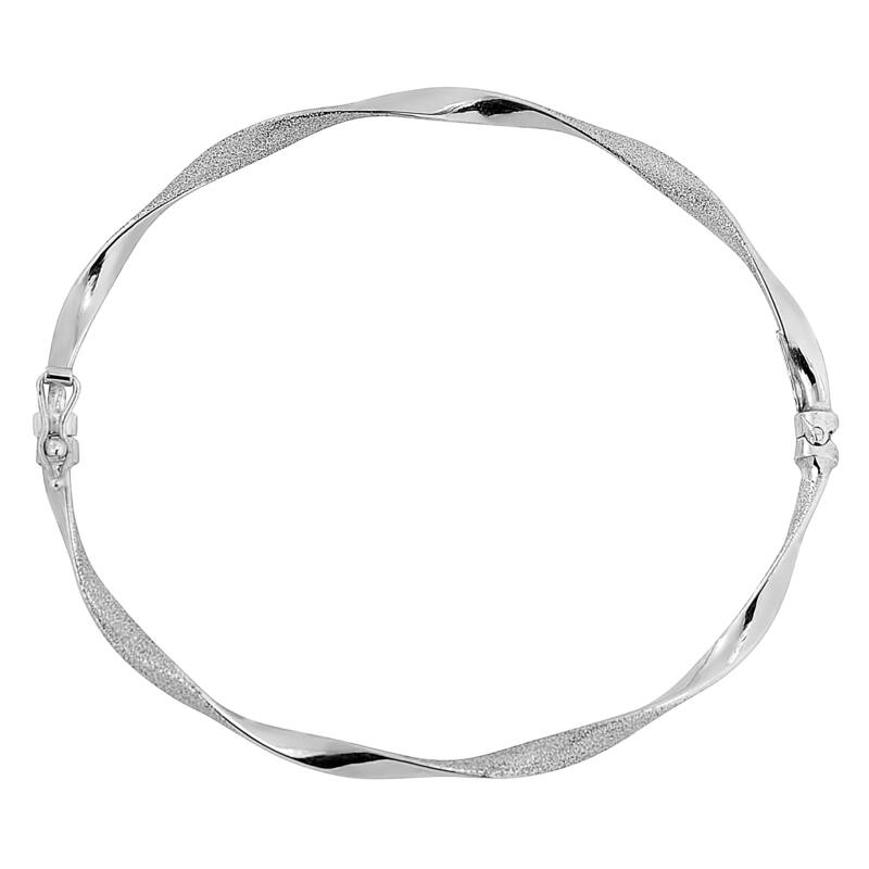 Fremada 10k Gold 3-mm High Polish and Satin Finish Twist Bangle