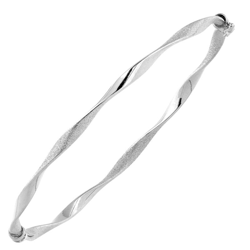 Fremada 10k Gold 3-mm High Polish and Satin Finish Twist Bangle