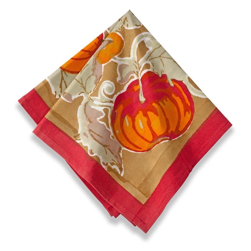 Couleur Nature Harvest Pumpkin Square Cotton Napkin (Set of 6)