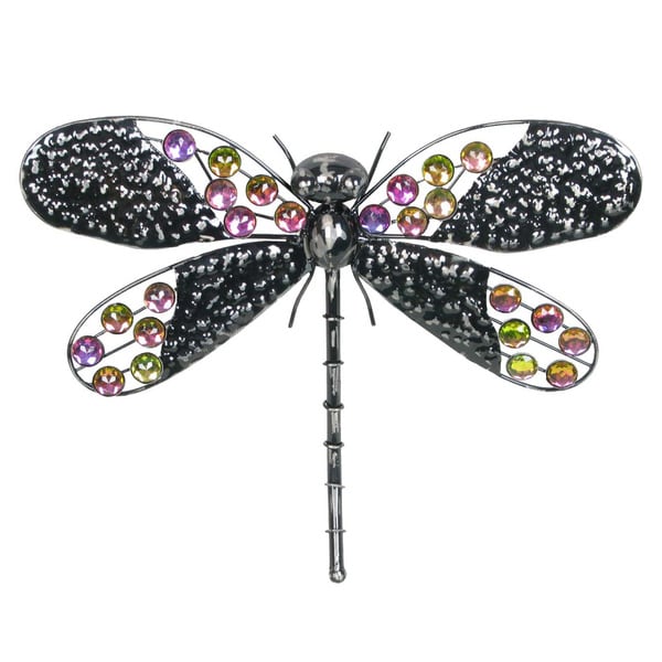 16 inch Rainbow Bling Dragonfly Metal Wall Decor