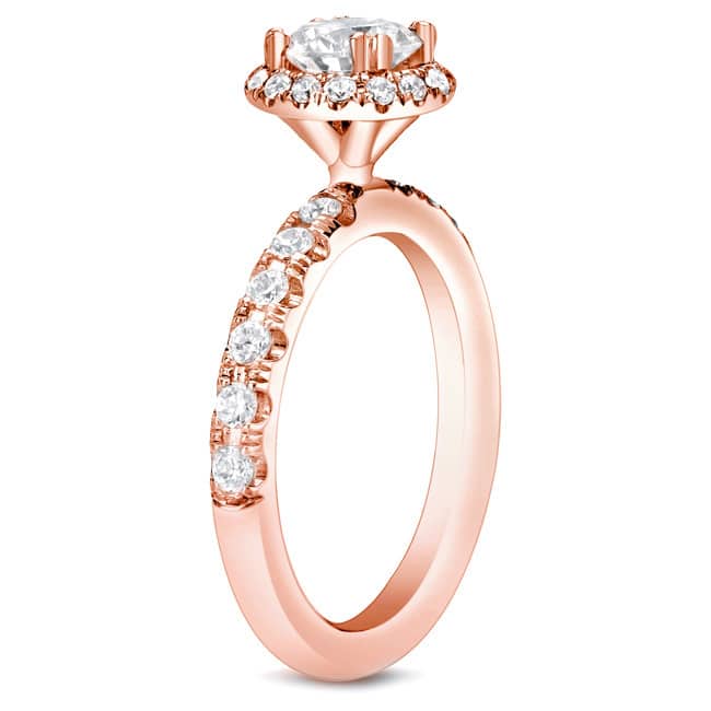 Auriya 14k Rose Gold 1 3/5ctw Round Halo Diamond Engagement Ring Certified