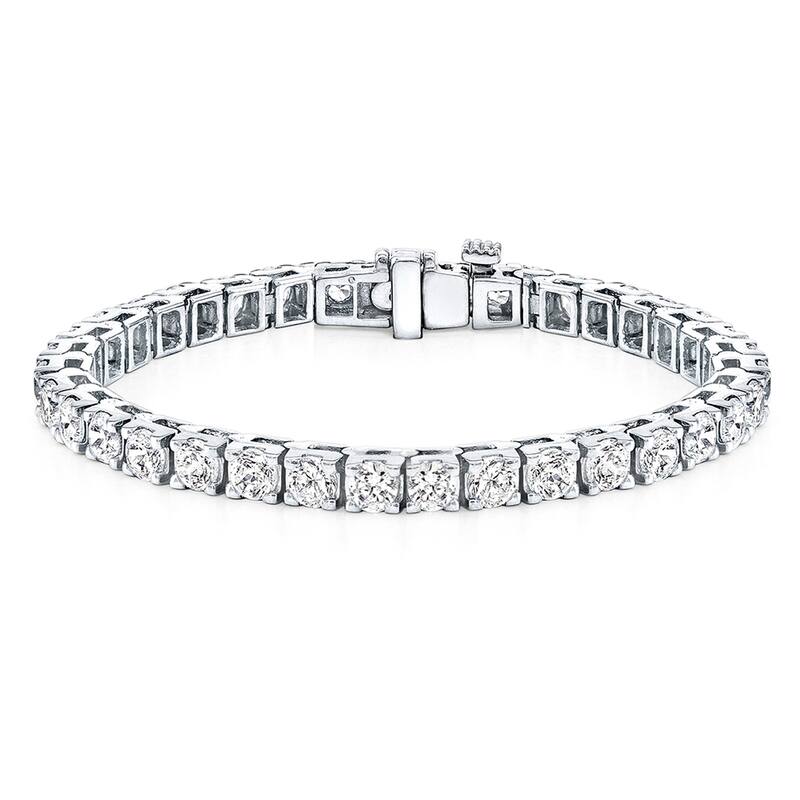 Auriya 14k White or Yellow Gold 15ct TDW Clarity-Enhanced Diamond Tennis Bracelet (H-I, I2-I3) - White