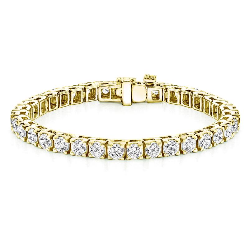 Auriya 14k White or Yellow Gold 15ct TDW Clarity-Enhanced Diamond Tennis Bracelet (H-I, I2-I3) - Yellow