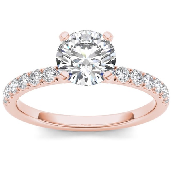 De Couer 14k Rose Gold 3/4ct TDW Diamond Classic Engagement Ring (H I