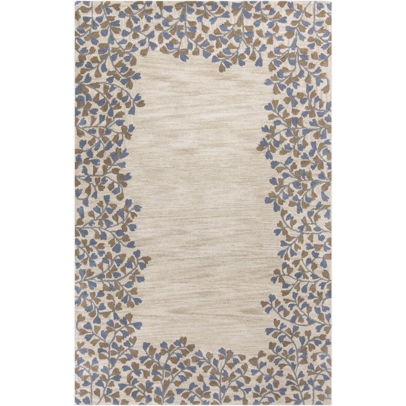 Rome Hand Tufted Floral Border Area Rug
