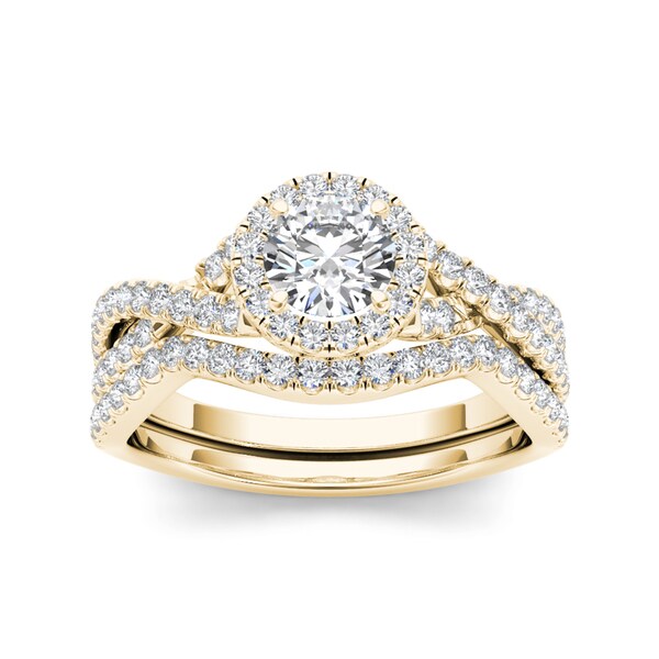 Shop De Couer 14k Yellow Gold 1ct TDW Diamond Engagement Ring - Free ...