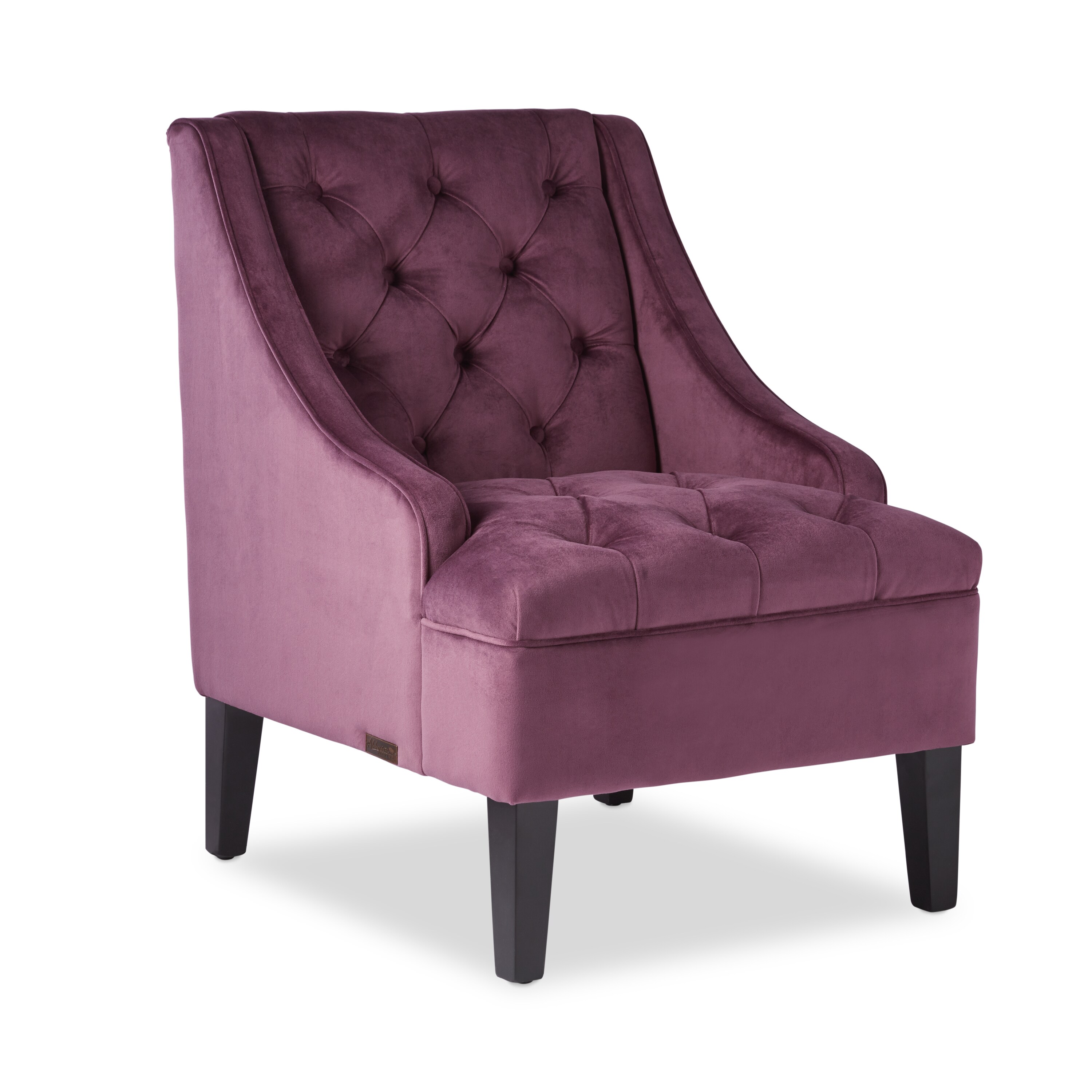 Shop Black Friday Deals On Abbyson Laguna Tufted Velvet Purple Accent Chair Overstock 9421251