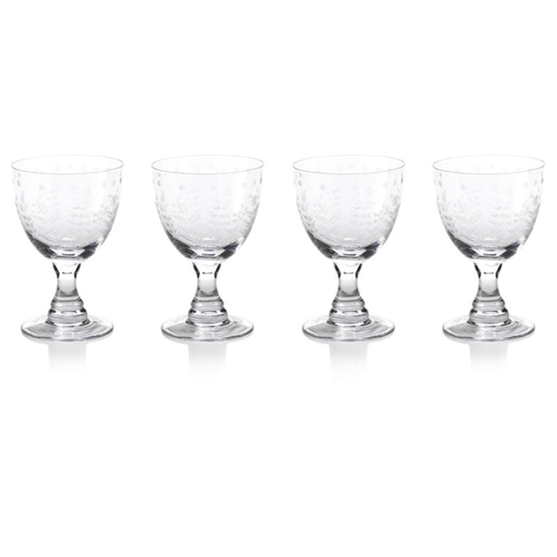 "Patia" 6" Tall Wine Glass, Red (Set of 4)