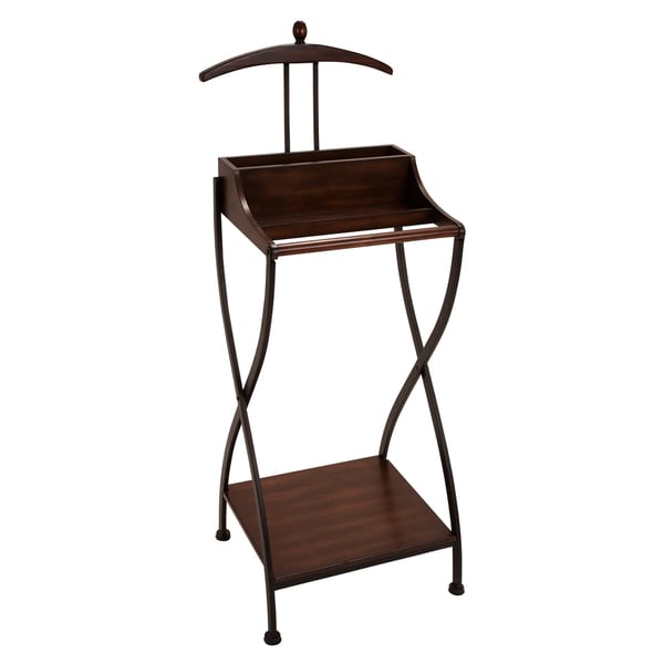 Shop Smart Suit Wood and Metal Clothes Butler Valet Stand Free
