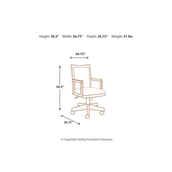 Hamlyn Traditional Home Office Swivel Desk Chair Medium Brown N/A