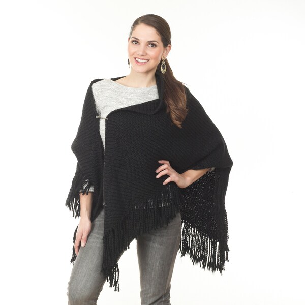 Shop Women's Knitted Open Poncho - On Sale - Free Shipping On Orders ...
