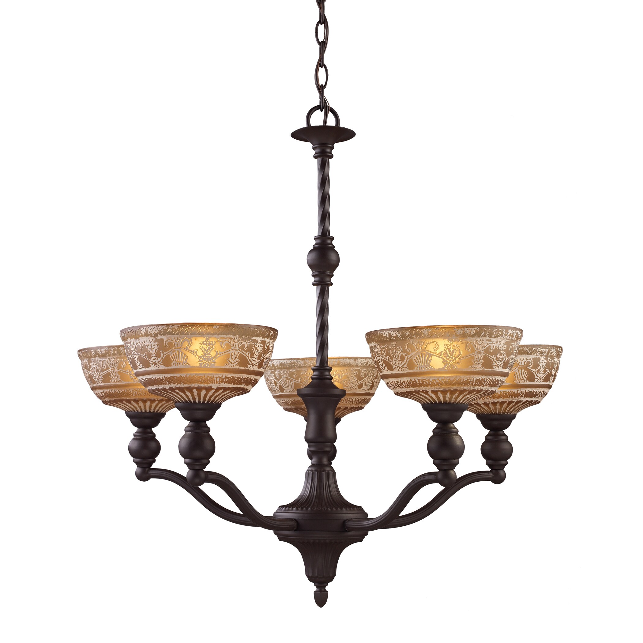 Elk Lighting 'Norwich' 5-light Oil-rubbed Bronze Chandelier (5-Light Chandelier In Oiled Bronze) - Chandeliers For Bedrooms by Overstock.com