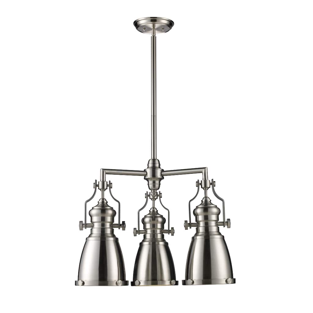 Elk Home Chadwick Satin Nickel Glass 22 Inch Wide Chandelier