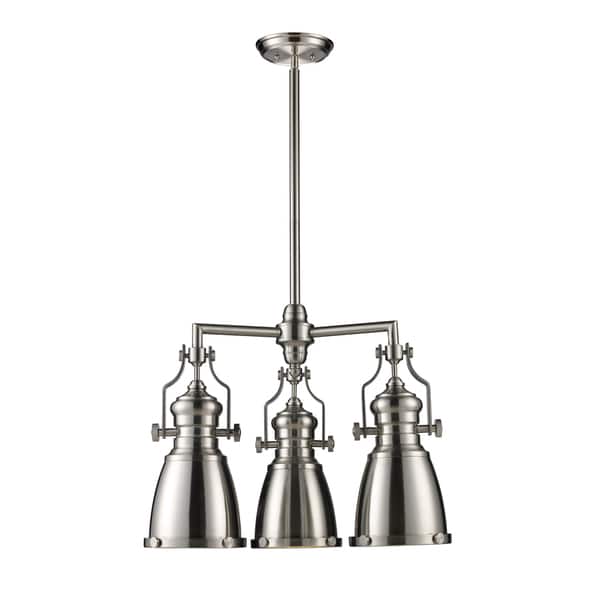 slide 1 of 1, Elk Home Chadwick Satin Nickel Glass 22 Inch Wide Chandelier