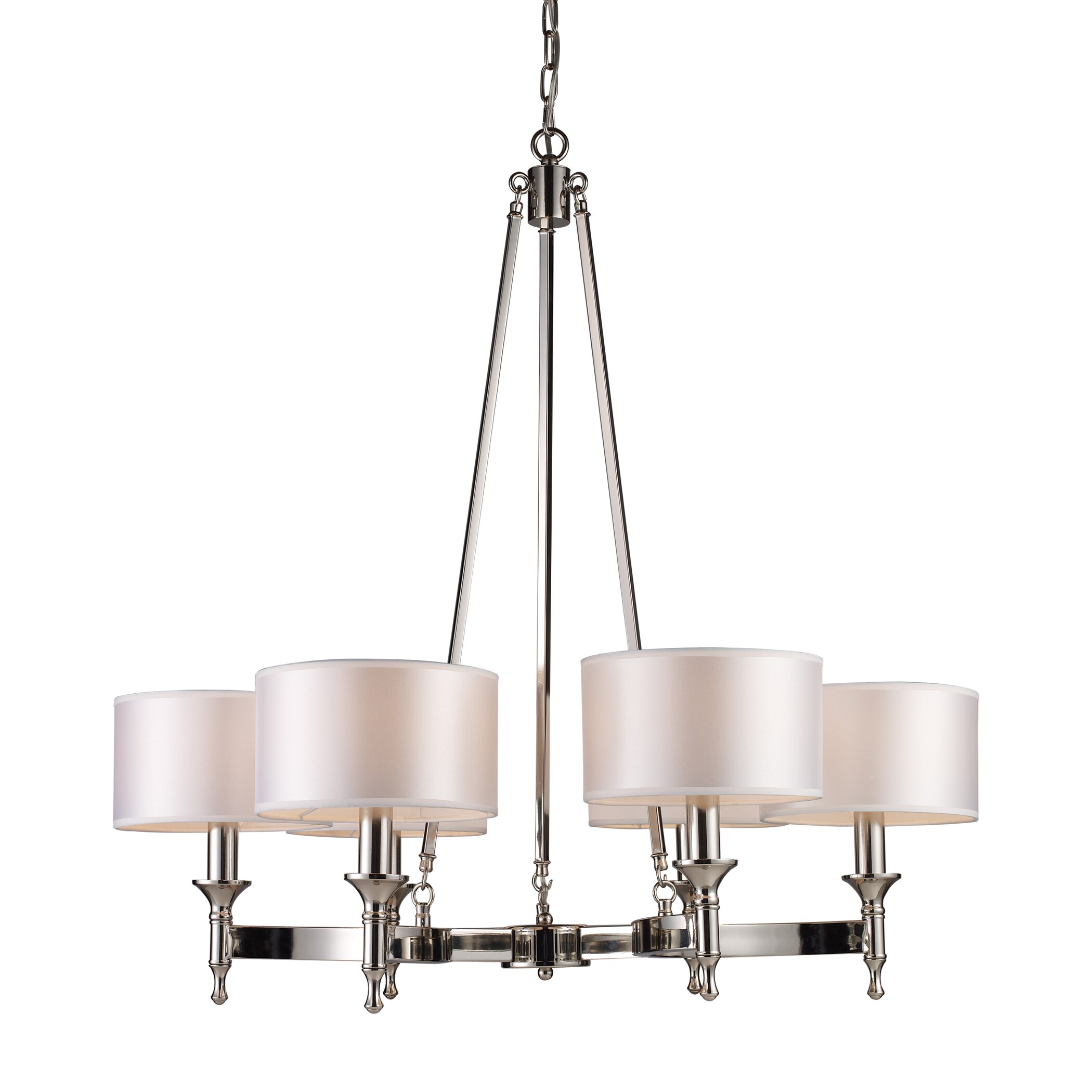Elk Lighting 'Pembroke' 6-light Polished Nickel Chandelier (Polished Nickel Chandelier) - Chandeliers For Bedrooms by Overstock.com