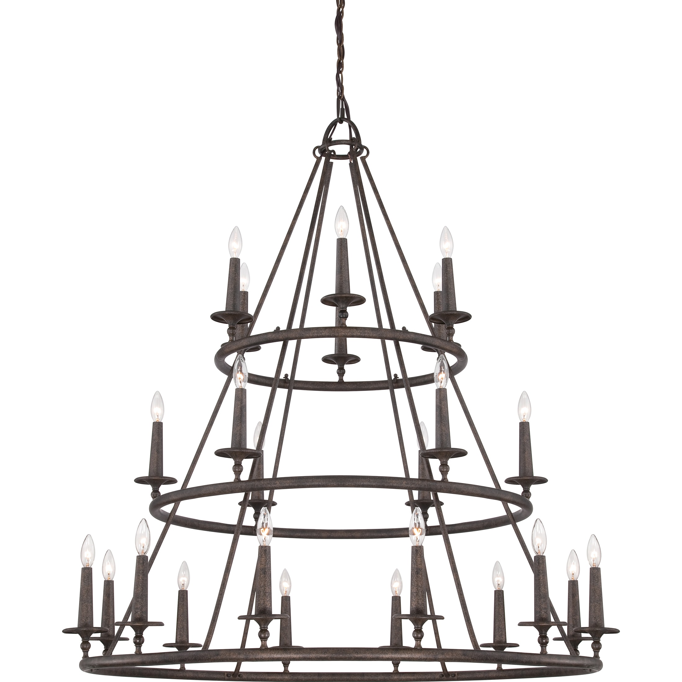 Quoizel Voyager 24-light Malaga 3-tier Chandelier (Incandescent, Brown, Chandelier) - Chandeliers For Bedrooms by Overstock.com