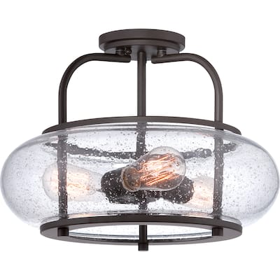 Trilogy 3-Light Old Bronze Semi-Flush Mount