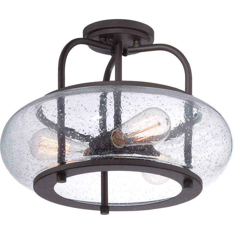 Trilogy 3-Light Old Bronze Semi-Flush Mount