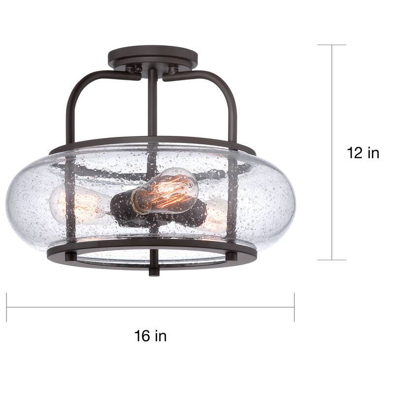 Trilogy 3-Light Old Bronze Semi-Flush Mount