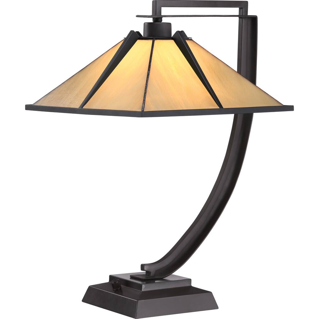 Pomeroy 1-light Western Bronze Tiffany-style Glass Table Lamp