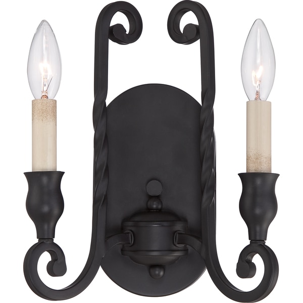 Atrium Mystic Black Traditional 2 light Wall Sconce