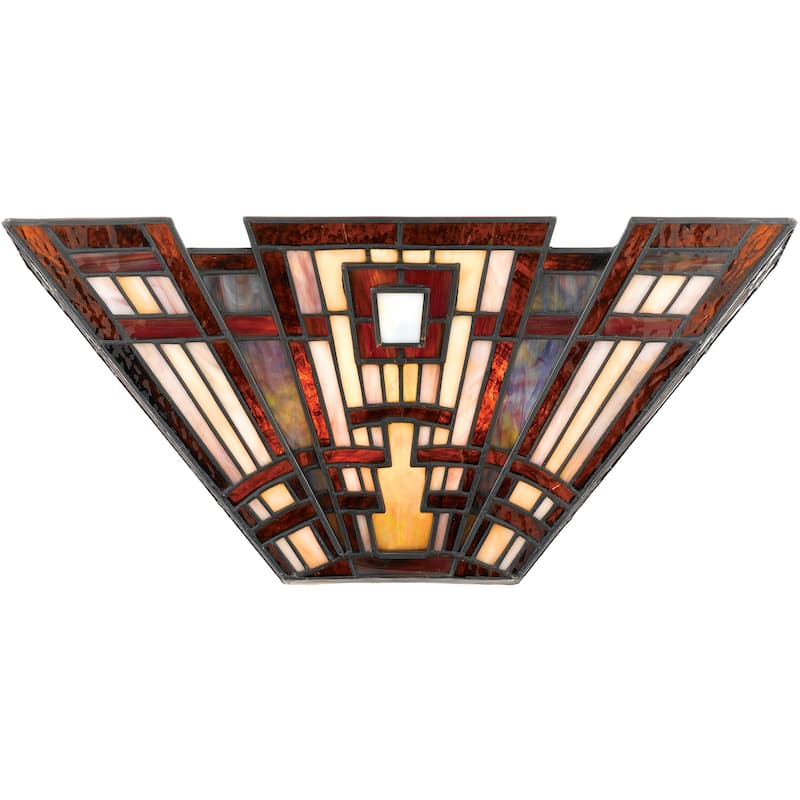 Quoizel Craftsman Art Glass 2-light Pocket Wall Sconce