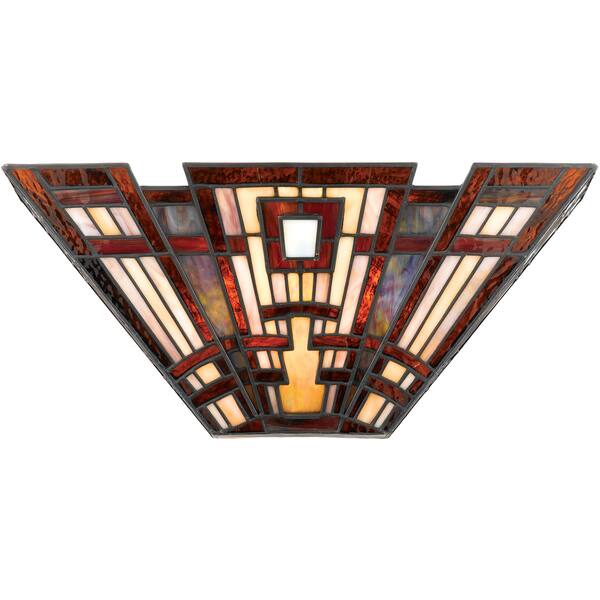 slide 1 of 1, Quoizel Craftsman Art Glass 2-light Pocket Wall Sconce